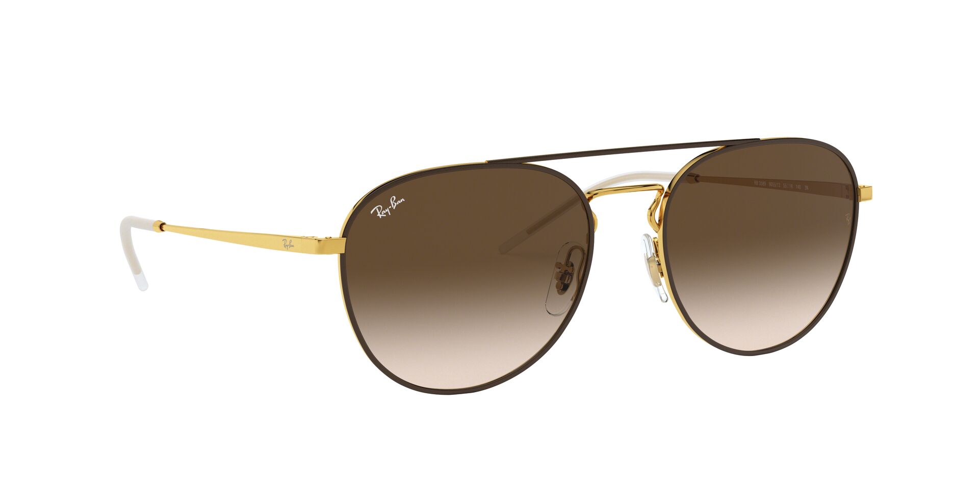 Ray-Ban Round Aviator Style Brown Sunglasses RB3589 905513 55 - Image 3