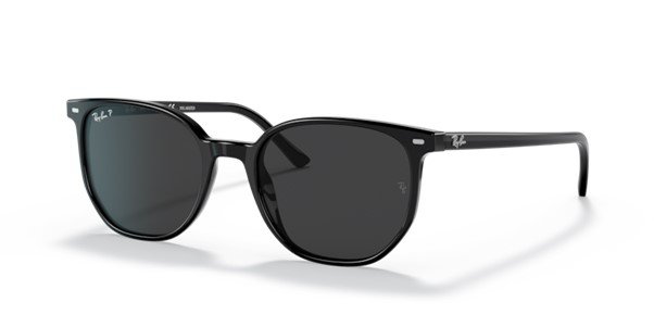 Ray-Ban Elliot Polished Black Polarized Unisex Sunglasses RB2197 901/48 52