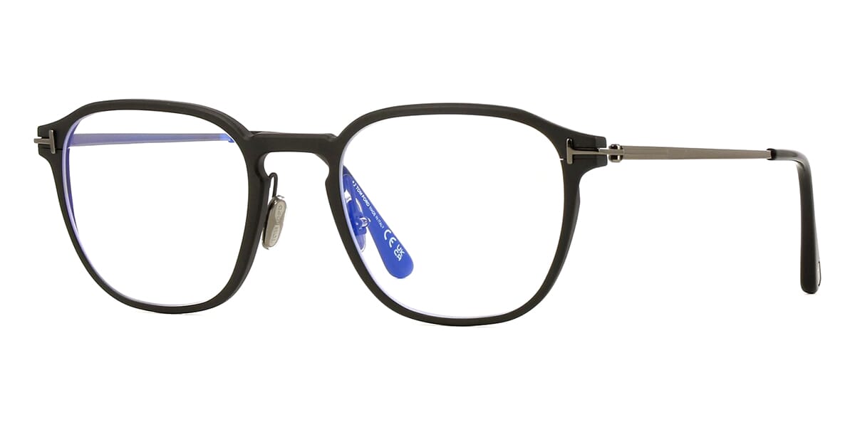 Tom Ford Matte Black Aluminium Optical with Blue Control TF6087B